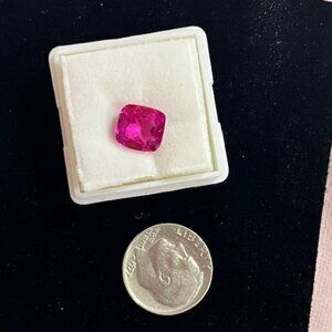 Beautiful hot pink 3.3 Carat Cushion Cut Natural RUBY - LOOSE STONE